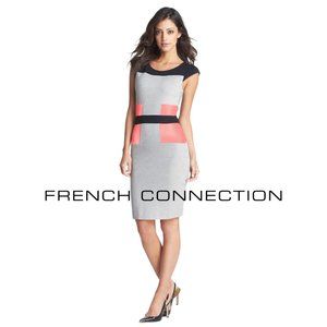 FRENCH CONNECTION Colorblock Pink Knit Dress